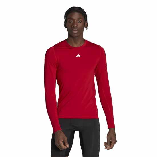 Adidas Techfit Aeroready Long Sleeve Long-Sleeve Top Sn99 Силно червено Мъжки долни дрехи