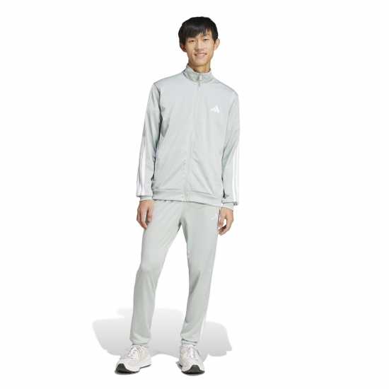 Мъжки спортни екипи в две части Adidas Basic 3 - Stripes Tricot Tracksuit Чудесно сребро Adidas Basic 3 - Stripes Tricot Tracksuit Чудесно сребро Мъжки спортни екипи в две части