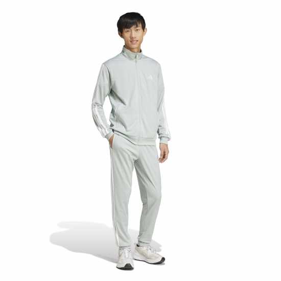 Мъжки спортни екипи в две части Adidas Basic 3 - Stripes Tricot Tracksuit Чудесно сребро Adidas Basic 3 - Stripes Tricot Tracksuit Чудесно сребро Мъжки спортни екипи в две части