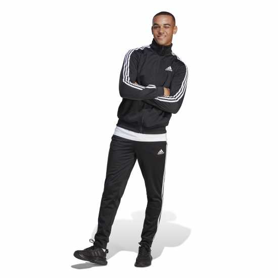 Adidas Basic 3 - Stripes Tricot Tracksuit Черно Мъжки спортни екипи в две части