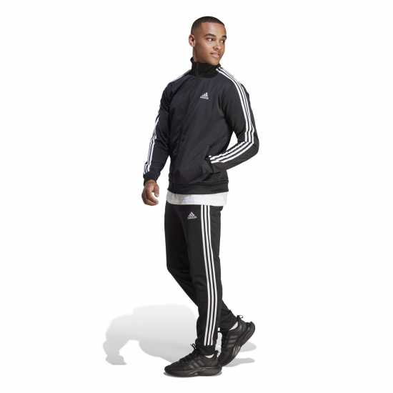 Adidas Basic 3 - Stripes Tricot Tracksuit Черно Мъжки спортни екипи в две части
