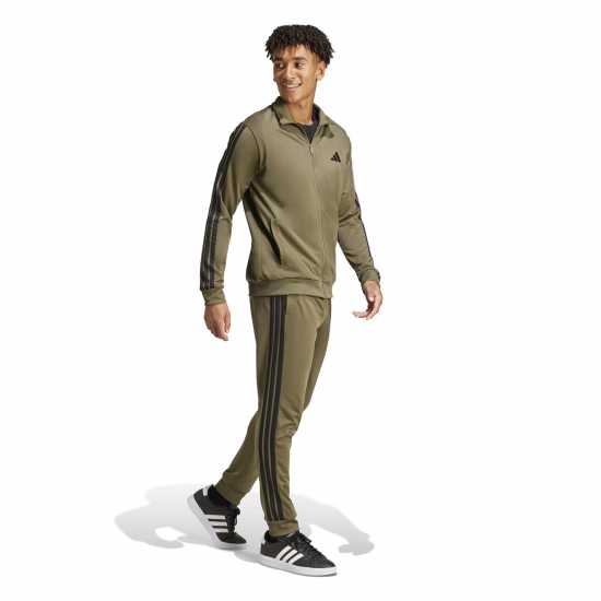 Мъжки спортни екипи в две части Adidas Basic 3 - Stripes Tricot Tracksuit Олива Страта Adidas Basic 3 - Stripes Tricot Tracksuit Олива Страта Мъжки спортни екипи в две части