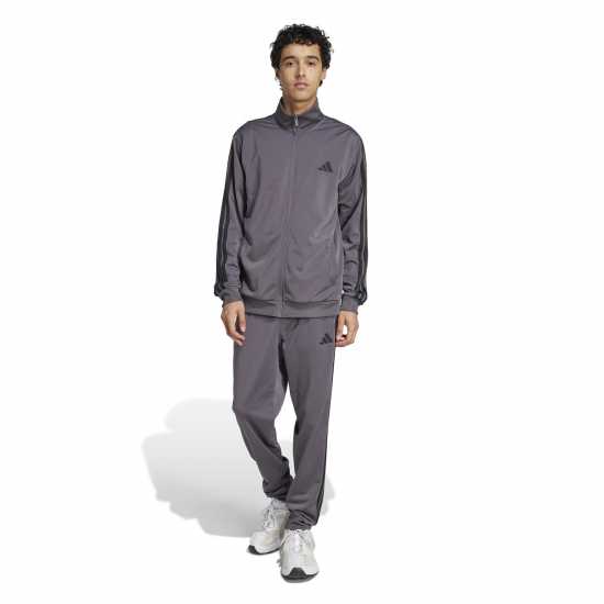 Adidas Basic 3 - Stripes Tricot Tracksuit Сива Страта Мъжки спортни екипи в две части