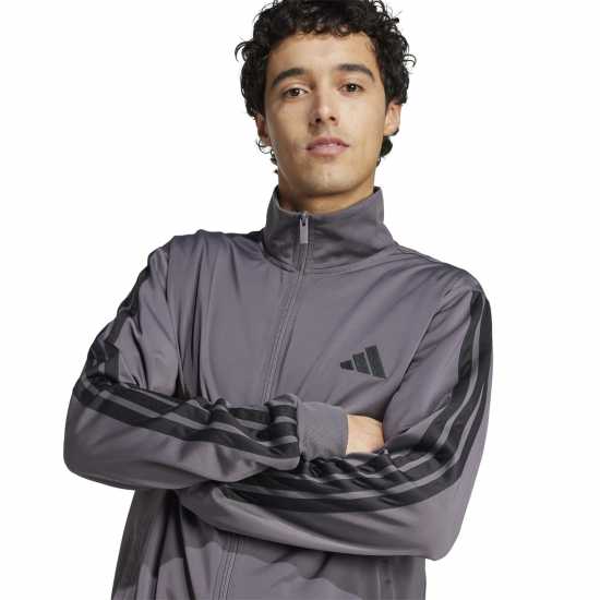 Adidas Basic 3 - Stripes Tricot Tracksuit Сива Страта Мъжки спортни екипи в две части