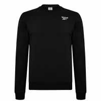 Reebok Identity Fleece Vector Crew Sweatshirt Black Мъжко облекло за едри хора