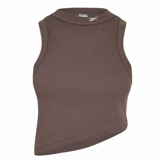 Reebok Classics Cropped Ribbed Tank Top Тъмносиво Дамско бельо