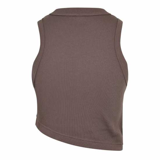 Reebok Classics Cropped Ribbed Tank Top Тъмносиво Дамско бельо