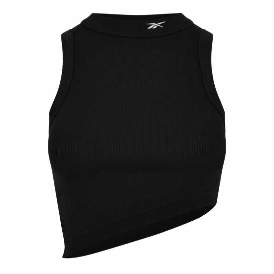 Reebok Classics Cropped Ribbed Tank Top Черно Дамско бельо