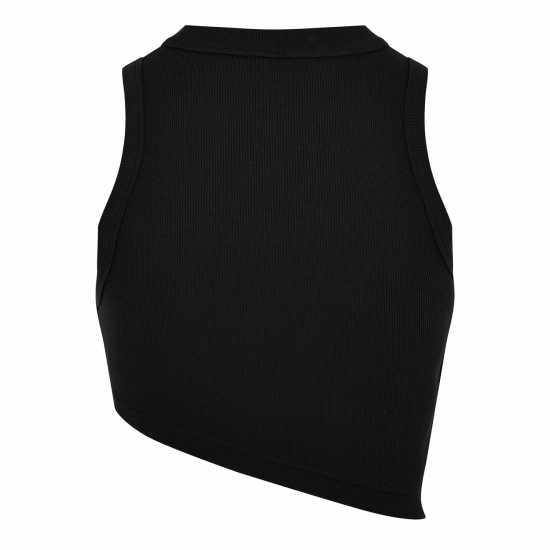 Reebok Classics Cropped Ribbed Tank Top Черно Дамско бельо