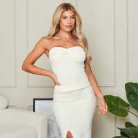 I Saw It First Textured Twist Front Bandeau Top Co-Ord  Дамски потници