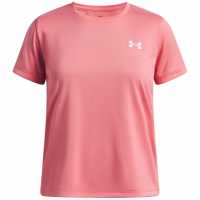 Under Armour Kids' Tech Short-Sleeve Performance Gym Top Pink/White 
