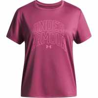 Under Armour Tech Varsity Short-Sleeve Performance Gym Top Фуксия Здрач 