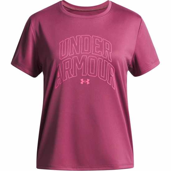 Under Armour Tech Varsity Short-Sleeve Performance Gym Top Фуксия Здрач 