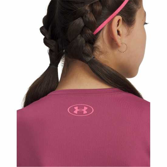 Under Armour Tech Varsity Short-Sleeve Performance Gym Top Фуксия Здрач 
