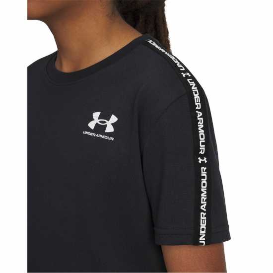 Under Armour Ua Sportstyle Taped Boys Short Sleeve Black 