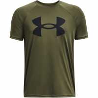 Under Armour Детска Тениска Къс Ръкав Tech Big Logo Short Sleeve T Shirt Junior Boys Marine OD Green Детски тениски и фланелки
