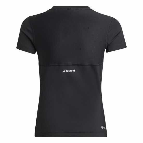 Adidas Тениска Момичета Techfit T Shirt Junior Girls Black/White Детски тениски и фланелки