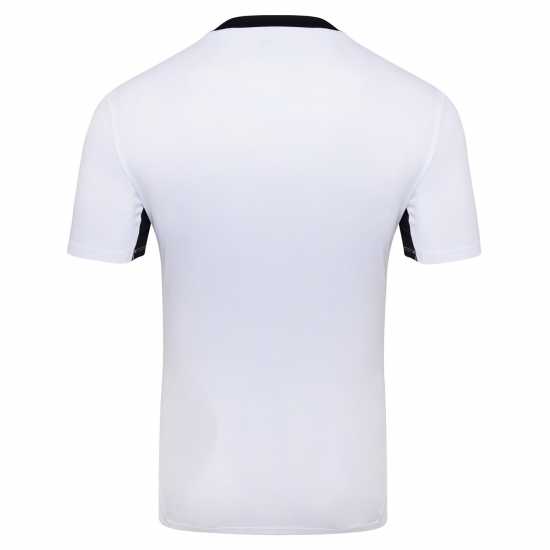 Umbro Short Sleeve Jersey Mens White / Black Мъжко облекло за едри хора