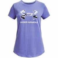 Under Armour Тениска Live Sportstyle Graphic Short Sleeve T Shirt Girls Baja Blue/White Детски тениски и фланелки