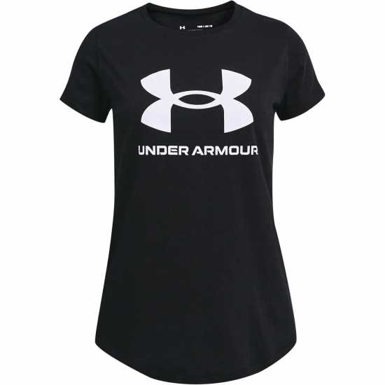 Under Armour Тениска Live Sportstyle Graphic Short Sleeve T Shirt Girls Черно/Бяло Детски тениски и фланелки