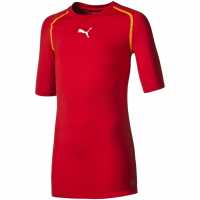 Puma (5) Tb Ss Tee (Vent) Juniors Red 