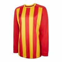 Umbro Long Sleeve Stripe Jersey Mens Vrmllion/SYllw Мъжки тениски и фланелки