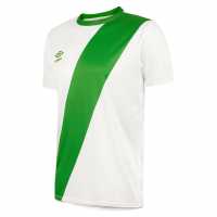 Umbro Junior Nazca Long Sleeve Football Jersey White / Emerald Детски тениски и фланелки