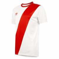 Umbro Junior Nazca Long Sleeve Football Jersey Verm/White Детски тениски и фланелки