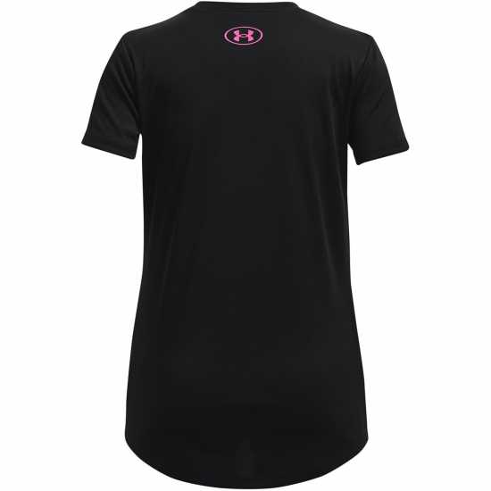 Under Armour Tech™ Print Fill Big Logo Short Sleeve Girls Black/Pink Детски тениски и фланелки