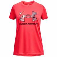 Under Armour Tech™ Print Fill Big Logo Short Sleeve Girls Beta/Maroon Детски тениски и фланелки