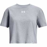Under Armour Crop Sportstyle Logo Ss Grey Детски тениски и фланелки