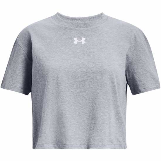 Under Armour Crop Sportstyle Logo Ss Grey Детски тениски и фланелки