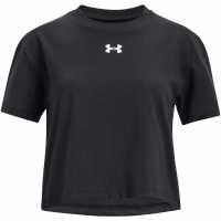 Under Armour Crop Sportstyle Logo Ss Black Детски тениски и фланелки
