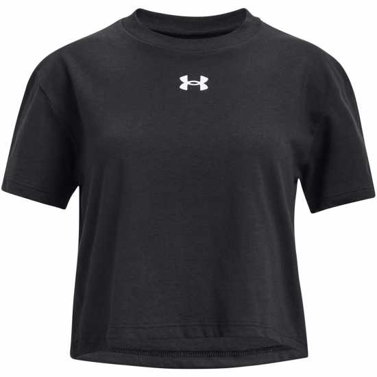 Under Armour Crop Sportstyle Logo Ss Black Детски тениски и фланелки