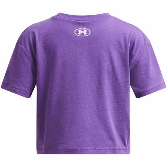 Under Armour Crop Sportstyle Logo Ss Purple Детски тениски и фланелки