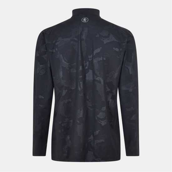 Debossed Camo Quarter Zip Funnel - Black  Дрехи за фитнес