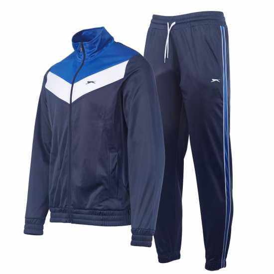 Slazenger Мъжки Спортен Екип Polyester Tracksuit Mens Нави / Бял / Кралски Мъжки спортни екипи в две части