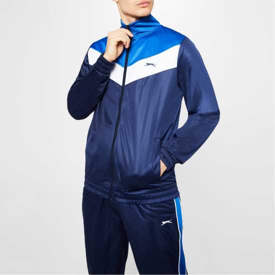 Slazenger Мъжки Спортен Екип Polyester Tracksuit Mens Нави / Бял / Кралски Мъжки спортни екипи в две части