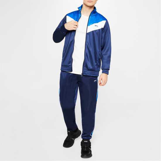 Slazenger Мъжки Спортен Екип Polyester Tracksuit Mens Нави / Бял / Кралски Мъжки спортни екипи в две части