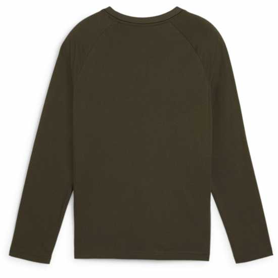Puma Active Sports Longsleeve Tee B Gym Top Unisex Kids Тъмно маслиново Детски тениски и фланелки