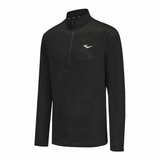 Блуза С Четвърт Цип Everlast Flex Quarter Zip Mens Черно Мъжки дрехи за фитнес