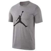 Nike Мъжка Тениска Air Jordan Big Logo T Shirt Mens Grey Мъжки тениски с яка