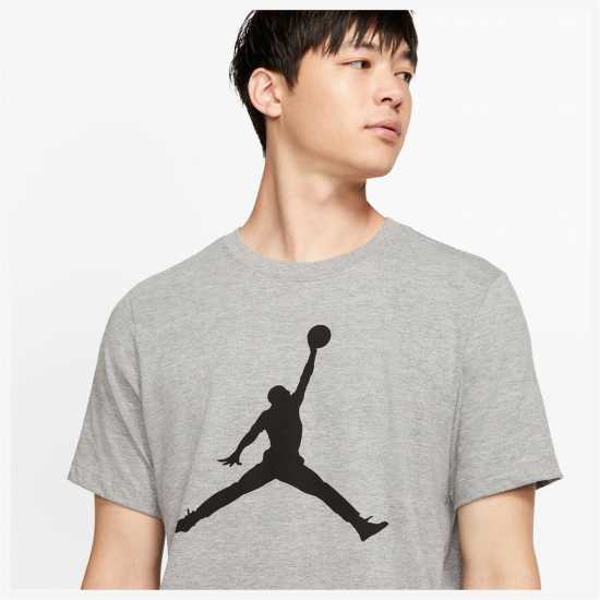 Nike Мъжка Тениска Air Jordan Big Logo T Shirt Mens Grey Мъжки тениски с яка