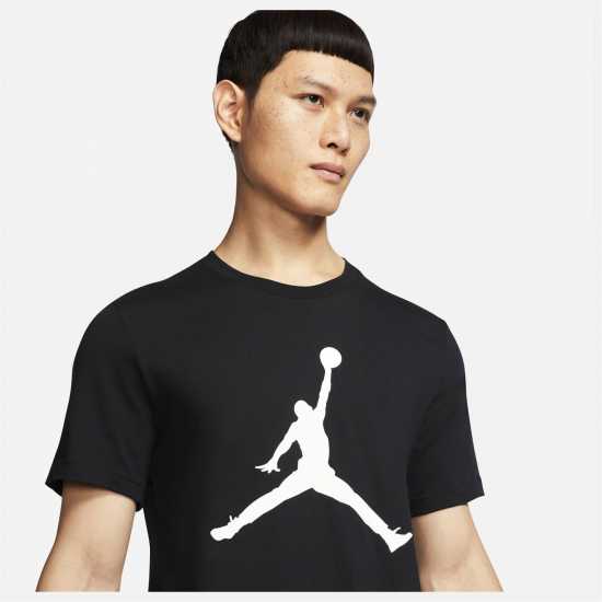 Nike Мъжка Тениска Air Jordan Big Logo T Shirt Mens Black - Мъжки тениски с яка