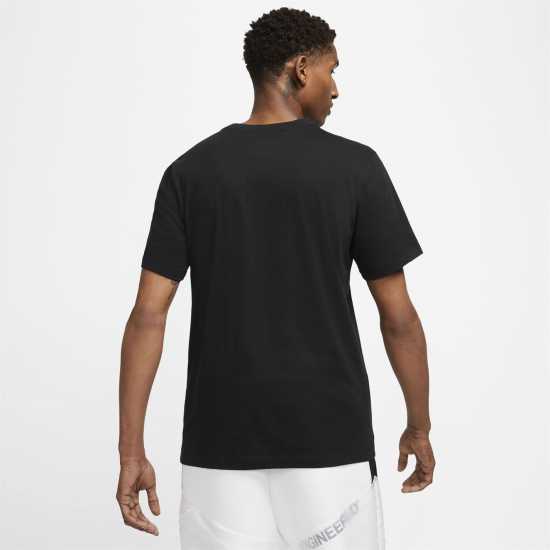 Nike Мъжка Тениска Air Jordan Big Logo T Shirt Mens Black Мъжки тениски с яка