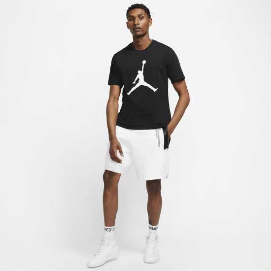 Nike Мъжка Тениска Air Jordan Big Logo T Shirt Mens Black Мъжки тениски с яка