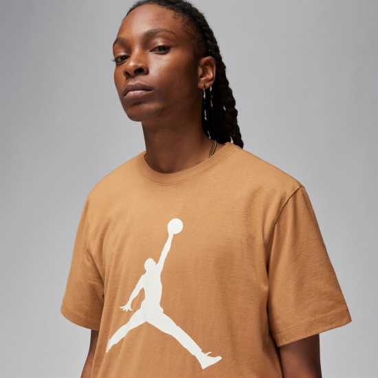 Nike Мъжка Тениска Air Jordan Big Logo T Shirt Mens Brown/Sand Мъжки ризи