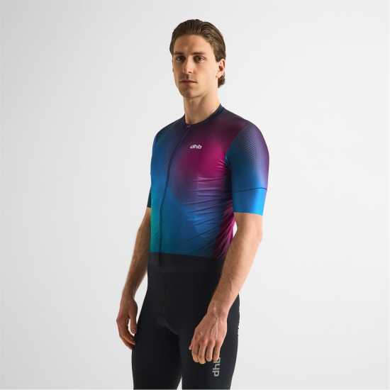 Dhb Dhb Aeron Short Sleeve Jersey 3.0 Unisex Purple Multi 