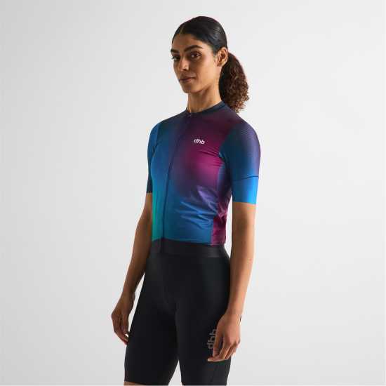Dhb Dhb Aeron Short Sleeve Jersey 3.0 Unisex Purple Multi 
