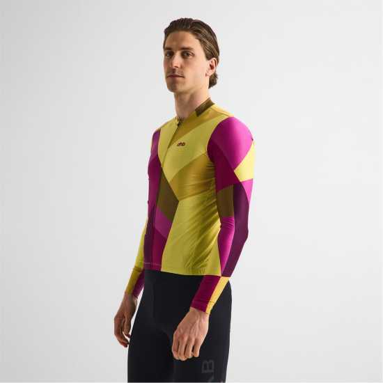 Фланелка С Дълъг Ръкав Dhb Dhb Blok Long Sleeve Jersey 3.0 Unisex Yellow/Purple 